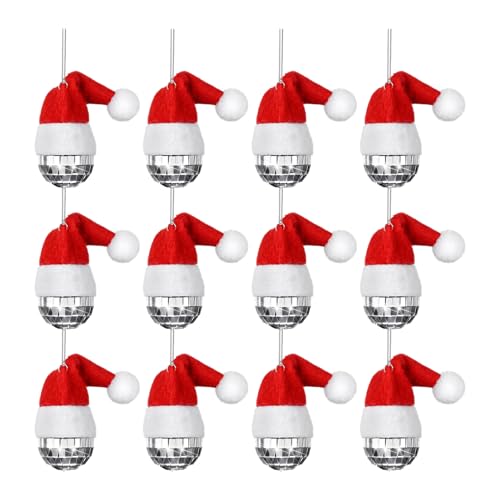 Discokugel Weihnachtsdekoration, Spiegel Reflektierende Kugel Ornamente, Weihnachtsmütze Discokugel, Mehrzweck-Dekoration Zubehör für Festivals, Clubs, Bars, Bühnenauftritte, Hochzeiten, Discokugel Weihnachtsdekoration, Spiegel Reflektierende Kugel Ornamente, Weihnachtsmütze Discokugel, Mehrzweck-Dekoration Zubehör für Festivals, Clubs, Bars, Bühnenauftritte, Hochzeiten, von CENMOO