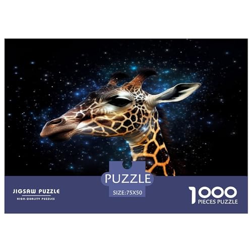 Galaxies Giraffes 1000 Teile Für Erwachsene Puzzle Home Decor Family Challenging Games Educational Game Geburtstag Stress Relief Toy 1000pcs (75x50cm) von CENMOO