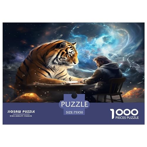Galaxy Tiger Piano Erwachsene 1000 Teile Puzzle Home Decor Lernspiel Geburtstag Family Challenging Games Stress Relief Toy 1000pcs (75x50cm) von CENMOO