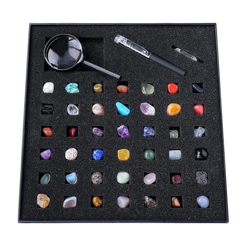Gesteinssammlung, Geologie-Edelstein-Set, enthält Sammlung natürlicher Edelsteine, Kristalle und mineralischer Edelsteine, natürlicher Kristall-Rohstein, Geologie-Wissenschafts-Stielgeschenke, Gestein Gesteinssammlung, Geologie-Edelstein-Set, enthält Sammlung natürlicher Edelsteine, Kristalle und mineralischer Edelsteine, natürlicher Kristall-Rohstein, Geologie-Wissenschafts-Stielgeschenke, Gestein von CENMOO