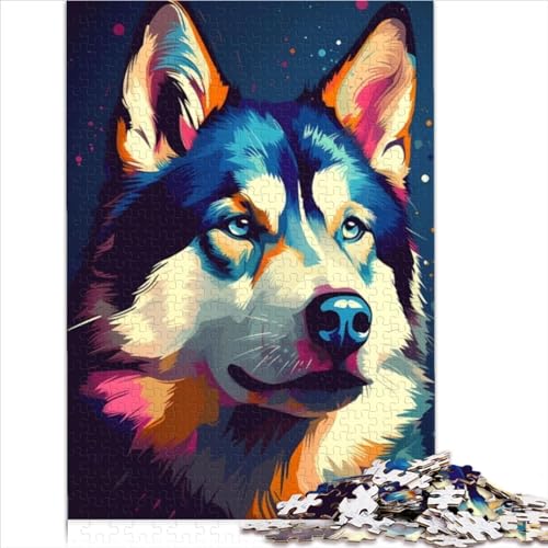Husky Dog 300 Teile für Erwachsene Puzzle Educational Game Geburtstag Family Challenging Games Home Decor Stress Relief 300pcs (40x28cm) von CENMOO