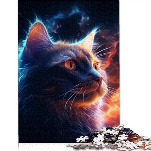 Magic Art Cat für Erwachsene Puzzles 500 Teile Lernspiel Geburtstag Family Challenging Games Wohnkultur Entspannung und Intelligenz 500pcs (52x38cm) von CENMOO