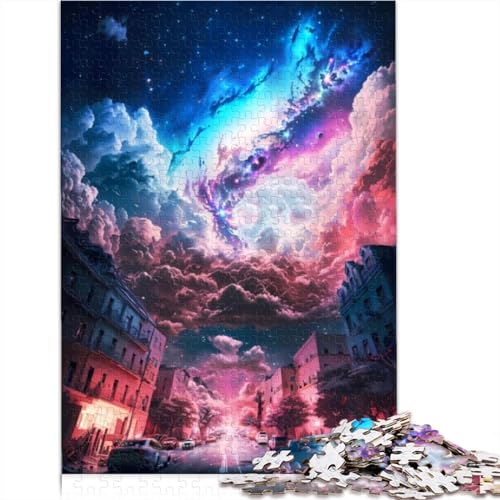 Nachttraumstadt-Galaxie-Puzzle für Erwachsene, Puzzle für Erwachsene, Holzpuzzle für Erwachsene, Puzzle für Erwachsene, Teenager, 300 Teile (40 x 28 cm) von CENMOO