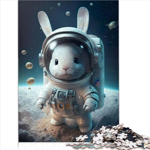 Puzzle für Erwachsene Astronaut Space Rabbit 尺寸 Teile Puzzle-Geschenke für Erwachsene Holzpuzzles für Erwachsene Kinder Einzigartige Heimdekoration und Geschenke 300pcs (40x28cm) von CENMOO