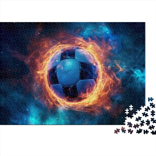 Puzzles für Erwachsene 300 kosmischer Fußball, schwierige herausfordernde Puzzles aus Holz, Denksportaufgaben für Erwachsene, 300 Teile (40 x 28 cm) von CENMOO