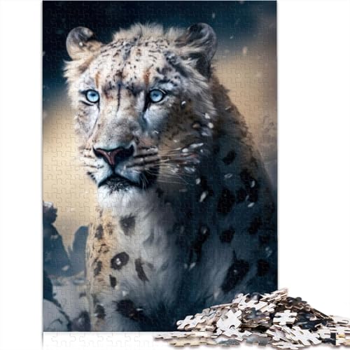Puzzles für Erwachsene 300 weiße Leoparden-Puzzles für Erwachsene Puzzles aus Holz für Erwachsene Puzzles Erwachsene 300 Stück (40 x 28 cm) von CENMOO