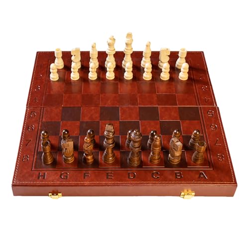 Turnier Schachspiel Set, Holz Reise Schachspiel Faltbares Schachbrett mit Metallteilen, Tragbare Schachbrett Set für Schulcamping Indoor-Spaß im Freien B Turnier Schachspiel Set, Holz Reise Schachspiel Faltbares Schachbrett mit Metallteilen, Tragbare Schachbrett Set für Schulcamping Indoor-Spaß im Freien B von CENMOO