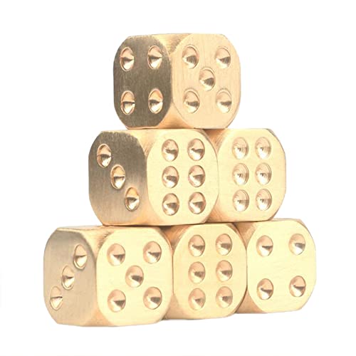 CENPEK 6 Stück Messingwürfel-Set, manuelles Polieren aus massivem Messing, Unterhaltungszubehör CENPEK 6 Stück Messingwürfel-Set, manuelles Polieren aus massivem Messing, Unterhaltungszubehör von CENPEK