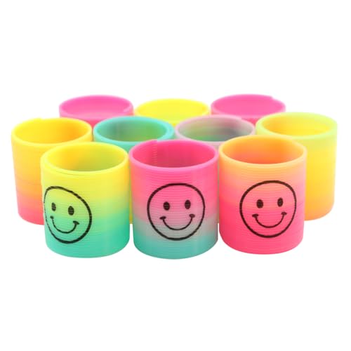 CENPEK Regenbogenspiralen,Mini-Smiley-Gesicht, magischer Regenbogen, Frühling, 10 Stück, 3,5 cm, lustiges, buntes Zappelspiel für Babypartys, sensorische Spiele für autistische Babys CENPEK Regenbogenspiralen,Mini-Smiley-Gesicht, magischer Regenbogen, Frühling, 10 Stück, 3,5 cm, lustiges, buntes Zappelspiel für Babypartys, sensorische Spiele für autistische Babys von CENPEK