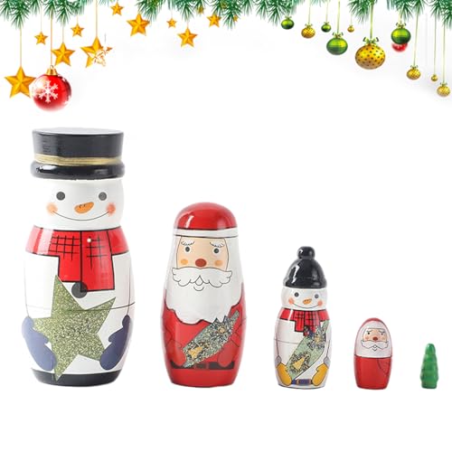 CENRF Colorfast Weihnachtsdekoration – Set mit 5 Spielzeugen Matrjoschka Weihnachten | Weihnachtsdekoration für Couchtisch, Esstisch, Nachttisch, Arbeitstisch CENRF Colorfast Weihnachtsdekoration – Set mit 5 Spielzeugen Matrjoschka Weihnachten | Weihnachtsdekoration für Couchtisch, Esstisch, Nachttisch, Arbeitstisch von CENRF