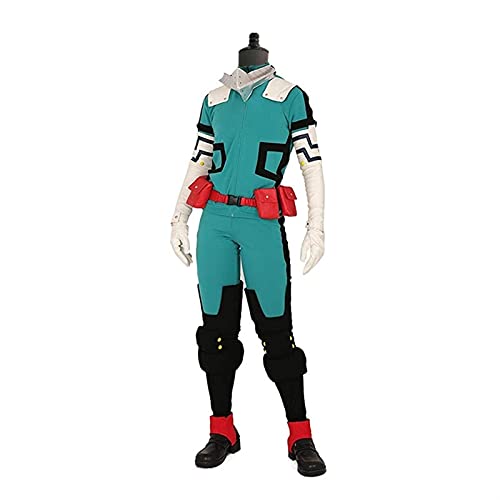 Anime My Hero Academia Cosplay Midoriya Izuku Deku Battle Cosplay Kostüm Set Halloween Perücke Haar (Farbe: Kostüm, Größe: L) von CENZY