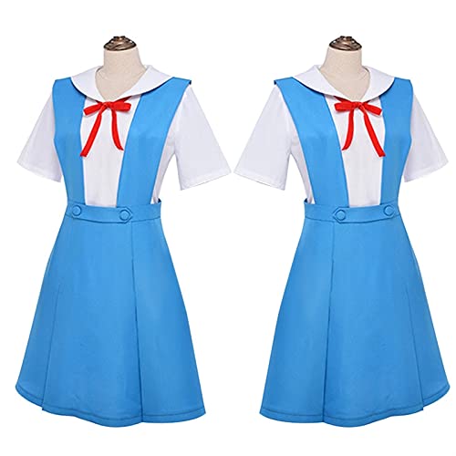 CENZY Anime Evangelion Halloween Frauen Cosplay Asuka Langley Soryu Tokyo Ayanami Rei Kostüm Schuluniform (Größe M), Blau von CENZY