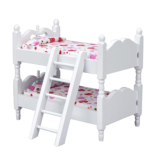 Puppenhausmöbel, Puppenstockbett 1:12 Maßstab Miniatur Puppenhaus Vintage Holzbett Mini Wohnzimmer Schlafzimmer Puppen & Zubehör DIY Puppenhaus Dekorationen für Mädchen Puppenhausmöbel, Puppenstockbett 1:12 Maßstab Miniatur Puppenhaus Vintage Holzbett Mini Wohnzimmer Schlafzimmer Puppen & Zubehör DIY Puppenhaus Dekorationen für Mädchen von CEOSPERE