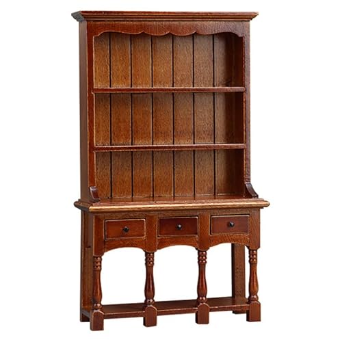 Puppenhausmöbel, Puppenvitrine im Maßstab 1:12 Miniatur Puppenhaus Vintage Holzschrank Mini Wohnzimmer Schlafzimmer Puppen & Zubehör DIY Puppenhaus Dekorationen für Mädchen von CEOSPERE