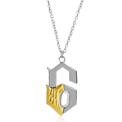 CEPTOR Symbol 6 Logo Schlüsselanhänger Halskette 2 Stück Grimmjow Jaegerjaques Cosplay Accessories Anime Metall Anhänger Set (B) von CEPTOR