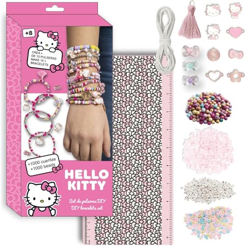 Hello Kitty DIY Armband-Set | Kreatives Set mit Perlen, Charms, Elastik und exklusivem Design von Sanrio | über 1000 Teile für kreative Mädchen Hello Kitty DIY Armband-Set | Kreatives Set mit Perlen, Charms, Elastik und exklusivem Design von Sanrio | über 1000 Teile für kreative Mädchen von CERDÁ LIFE'S LITTLE MOMENTS