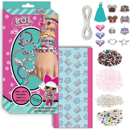 LOL Surprise DIY Armband Set mit über 1000 Perlen und Charms zum Gestalten von personalisiertem Kinderschmuck von CERDÁ LIFE'S LITTLE MOMENTS