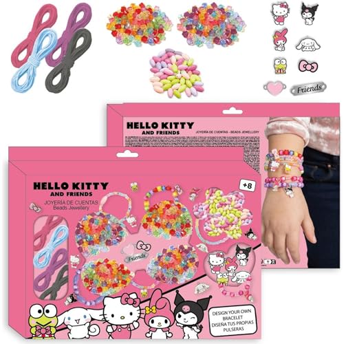 Schmuckset mit Perlen Hello Kitty and Friends | Gestalten Sie Ihre eigenen Armbänder mit bunten Perlen, Stretch- und Sanrio-Charms, über 1000 Stück Schmuckset mit Perlen Hello Kitty and Friends | Gestalten Sie Ihre eigenen Armbänder mit bunten Perlen, Stretch- und Sanrio-Charms, über 1000 Stück von CERDÁ LIFE'S LITTLE MOMENTS
