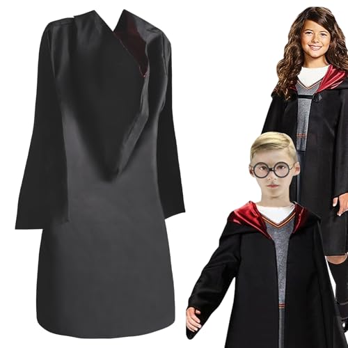 CESHMD 7 Pcs Magier Robe Cosplay Kostüm für Kinder, Zauberer Kostüm Kinder für Halloween Weihnachten Cosplay Kostüme, 135CM CESHMD 7 Pcs Magier Robe Cosplay Kostüm für Kinder, Zauberer Kostüm Kinder für Halloween Weihnachten Cosplay Kostüme, 135CM von CESHMD