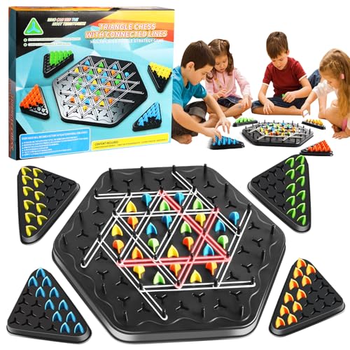 Triggle Game, Triggles Spiel, Triggle Brettspiel, Spiel Mit Gummibändern Dreieck, Klassisches Kettendreieck Schachspiel für Desktops, Partyspiel für Kinder und Erwachsene für 2–4 Personen Triggle Game, Triggles Spiel, Triggle Brettspiel, Spiel Mit Gummibändern Dreieck, Klassisches Kettendreieck Schachspiel für Desktops, Partyspiel für Kinder und Erwachsene für 2–4 Personen von CESHMD