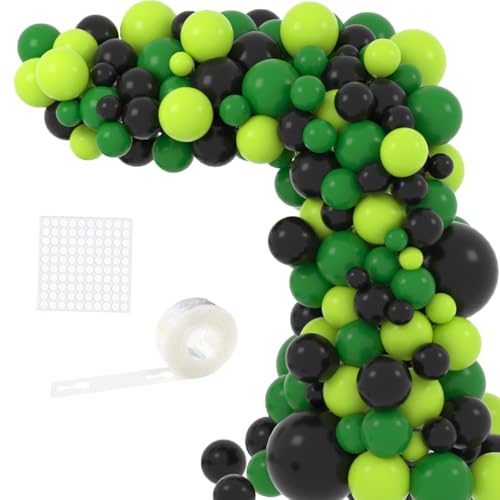 Grün Schwarz Ballon Girlande Bogen Kit - Ballons Bogen Kit mit Greed Schwarze Ballons Lime Green Ballons für Geburtstag Hochzeit Braut Dusche Graduierungen Party Dekorationen von CEUQIESO