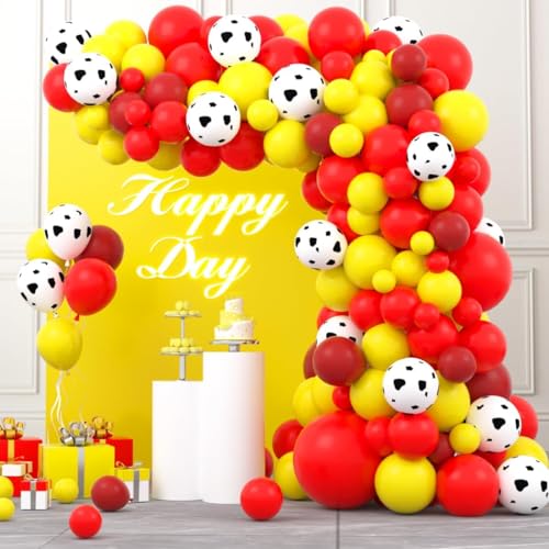 Rot Gelb Ballonbogen Kit - Kuh Luftballons Rot und Gelb Luftballons für Bauernhof Tiere Baby Dusche Geburtstag Dekorationen Rot Gelb Ballonbogen Kit - Kuh Luftballons Rot und Gelb Luftballons für Bauernhof Tiere Baby Dusche Geburtstag Dekorationen von CEUQIESO