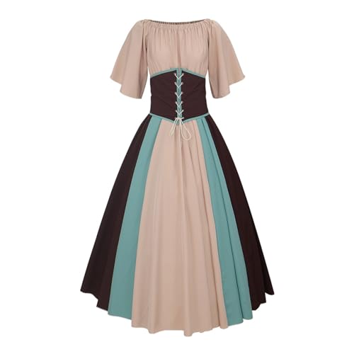 "2025 Medieval Dress for Women – Retro Party Costume, Gothic Dress & Medieval Costumes Halloween & Carnival ﻿" (Khaki, M) von CEWIFO