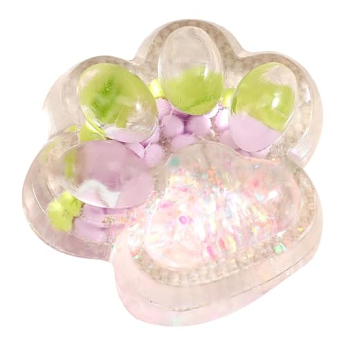 Riesige Anti-Stress-Katzenpfote-Squishy – ultraweiches Silikon-Quetschspielzeug, simuliertes Zieh-Spielzeug, 7x6.5cm (Purple) von CEWIFO