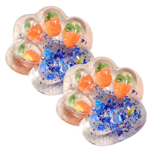 Riesige -Stress-Katzenpfote- – ultraweiches Silikon-Quetschspielzeug, simuliertes Zieh, 7x6.5cm (Orange, 2) von CEWIFO