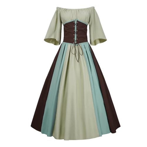 "Women's 2025 Medieval Dress – Gothic Costume, Perfect for Halloween, Carnival & Retro Themed Parties ﻿" (Blue, M) von CEWIFO