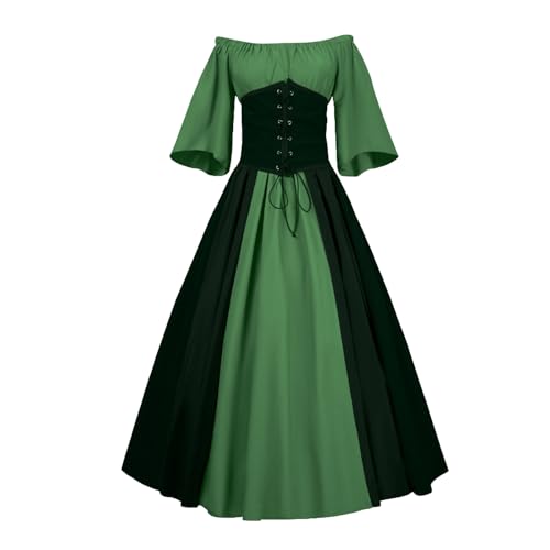 "Women's 2025 Medieval Dress – Gothic Costume, Perfect for Halloween, Carnival & Retro Themed Parties ﻿" (Green, M) von CEWIFO