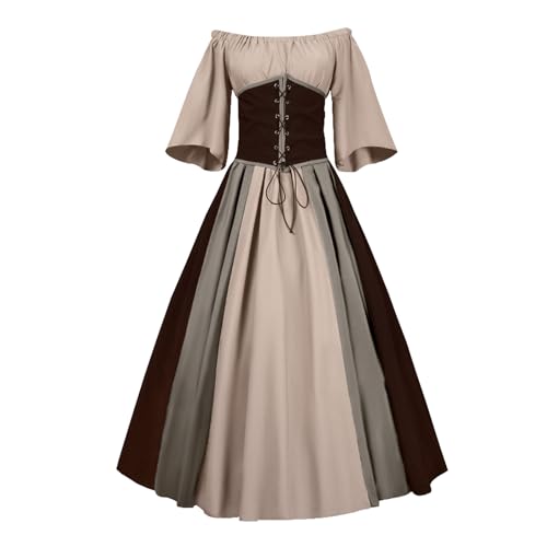 "Women's 2025 Medieval Dress – Gothic Costume, Perfect for Halloween, Carnival & Retro Themed Parties ﻿" (Grey, XXL) von CEWIFO