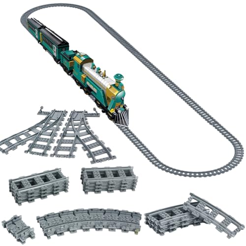CEWROM Bausteine Zug Schienen Set, 40 Stück City Zug Schienen Set, Eisenbahn Schienen City Zug Zubehör for Train, City Schienen Set, Eisenbahn Erweiterungs Sets für Bausteine Geschenke zum für Jungen CEWROM Bausteine Zug Schienen Set, 40 Stück City Zug Schienen Set, Eisenbahn Schienen City Zug Zubehör for Train, City Schienen Set, Eisenbahn Erweiterungs Sets für Bausteine Geschenke zum für Jungen von CEWROM