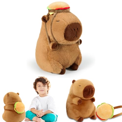 CEWROM Capybara Kuscheltier, 33cm Plüschtier Capybara Kuscheltier mit Hamburger Stofftier Kawaii Capybara Plüsch Kissen Spielzeug Wasserschwein Plüsch Wurfkissen Geschenk für Kinder Mädchen CEWROM Capybara Kuscheltier, 33cm Plüschtier Capybara Kuscheltier mit Hamburger Stofftier Kawaii Capybara Plüsch Kissen Spielzeug Wasserschwein Plüsch Wurfkissen Geschenk für Kinder Mädchen von CEWROM