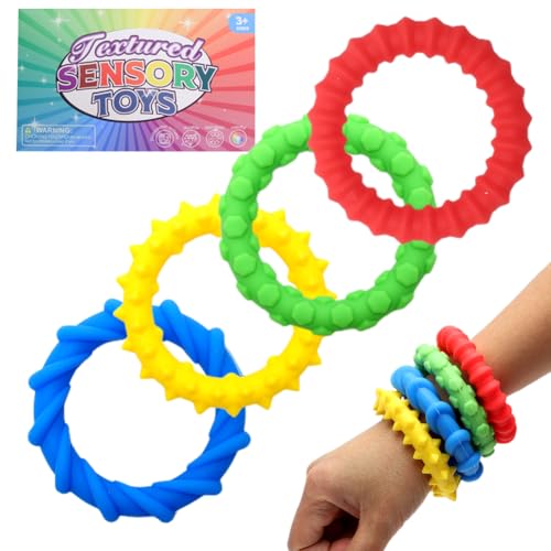 CEWROM Fidget Toys Kinder Adhs Spielzeug, 4er Pack Sensorischen Armbänder, Dehnbare Schnur Sensory Zappeln Anti Stress Wristband Fidget Dekompression Spielzeug Stressabbau & Angstlust CEWROM Fidget Toys Kinder Adhs Spielzeug, 4er Pack Sensorischen Armbänder, Dehnbare Schnur Sensory Zappeln Anti Stress Wristband Fidget Dekompression Spielzeug Stressabbau & Angstlust von CEWROM