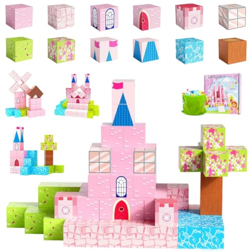 CEWROM Magnetische Bausteine, Baue Mine Magnet Welt Set, 64 Stück Magnetic Blocks Set, DIY Magnetspielzeug für Kinder, Magnetbausteine Blöcke Magnet Spielzeug für Geschenk ab 3 Jahre Junge Mädchen von CEWROM