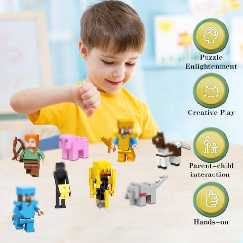 CEWROM Mini Figuren Miner Gamer Tortenfiguren Set, 16 Stück Mini Spielzeug Figuren, Cupcake Deko Videospiel Figur Geschenk für Jungen Kinder Spielfans, Spielzeugmodell Geburtstags Geschenk Kinder von CEWROM