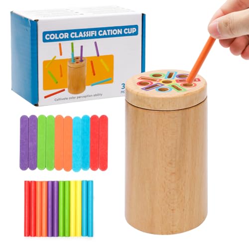 CEWROM Montessori Spielzeug ab 1 2 Jahr, Holzspielzeug Motorikspielzeug, Kinderspielzeug zum Farben Lernen, Farbe Sortierspiel, Holzspielzeug Motorikspielzeug Geschenk für Baby Mädchen Jungen CEWROM Montessori Spielzeug ab 1 2 Jahr, Holzspielzeug Motorikspielzeug, Kinderspielzeug zum Farben Lernen, Farbe Sortierspiel, Holzspielzeug Motorikspielzeug Geschenk für Baby Mädchen Jungen von CEWROM