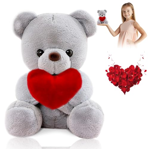 CEWROM Teddybär, Stofftier Teddy, Teddy Plüschbär, Teddy mit Liebe, Kuscheltier Spielzeug Dekozimmer Kissen, Soft Cuddly Friends, Plüschteddy Schmusetier Plüschtier 23 cm (Grau) von CEWROM
