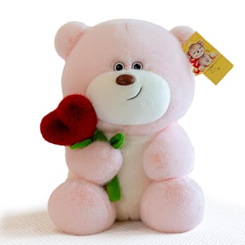CEWROM Teddybär Plüsch-Bär Teddy mit Herz Rose, 28 cm Teddybären Rose Stofftier Spielzeug Dekozimmer Kissen, Plüsch-Bär Geschenke für Paare Freunde Mama Kinder Mädchen Geburtstag Valentinstag (Pink) CEWROM Teddybär Plüsch-Bär Teddy mit Herz Rose, 28 cm Teddybären Rose Stofftier Spielzeug Dekozimmer Kissen, Plüsch-Bär Geschenke für Paare Freunde Mama Kinder Mädchen Geburtstag Valentinstag (Pink) von CEWROM