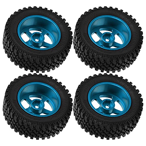 CFTGIW 4pcs Fernbedienung Metallrad -Hub -Gummi Reifen Ersatz für MN86 1/12 RC Carblue N Leicht Ersetzen und RC Reifensrc Tyre Ersatzrc Metall Hub Reifen1/12 Auto Reifensrc (Blue) von CFTGIW