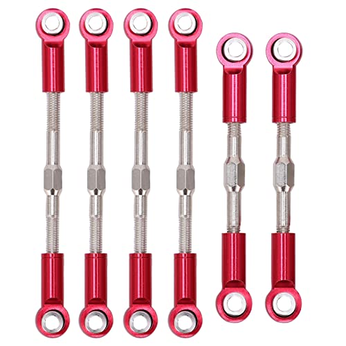 CFTGIW RC Metal Pull Rod Lenkung Servo Link Links Bindages Stange Stange für 144001 124018 124019/14 RC Cartitanie Die Pull -Lenkung Add Bur Rodrc Rodrc (Rot) von CFTGIW
