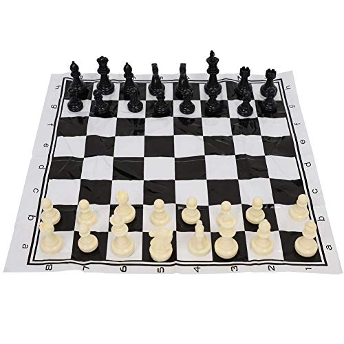 CFTGIW Tragbares Kunststoff Internationales Schach Mittelalterlicher Unterhaltung Brettspiel Set & Weißes Schachschach -Set Schachspiel Brettspiel Schachbrett Internationales Mittelalterliches Spiel von CFTGIW