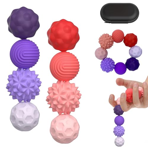 8 Stück Magnetische Fidget Toys Stressball, Magnetkugeln Stressball Silikon Sensorik Spielzeug, Magnetische Kugeln, Anti-Stress-Angstspielzeug Für Erwachsene Und Kinder (Lila + Rot) von CFYYFC