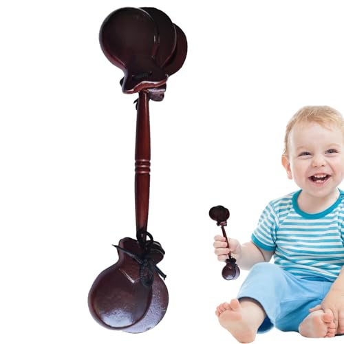 CGACCSD Castanets Percussion, Castanets Hand Percussion - Spanische Hand Castanets mit String - Traditionelle musikalische Klapper tragbare Lehrhilfen für Erwachsene von CGACCSD