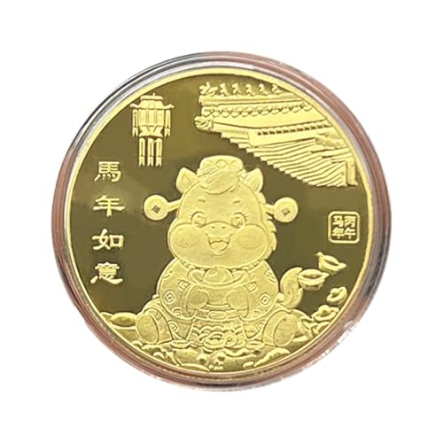 CGACCSD Chinesische Neujahrsmünze - Glücks-Sammelmünze | 2026 Jahr des Pferdes Sammel Souvenir Chinesisches Neujahr Deko Für Erwachsene Kinder Zuhause Schreibtisch Bücherregal CGACCSD Chinesische Neujahrsmünze - Glücks-Sammelmünze | 2026 Jahr des Pferdes Sammel Souvenir Chinesisches Neujahr Deko Für Erwachsene Kinder Zuhause Schreibtisch Bücherregal von CGACCSD