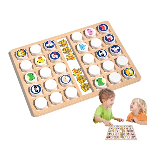 CGACCSD Speicherschach, Memory Game, Animal Flipping Matching Chess Board, Puzzle -Matching -Bildungsspielzeug Holzstrategie Tätigkeit Aktivitäten für Kinder und Erwachsene von CGACCSD