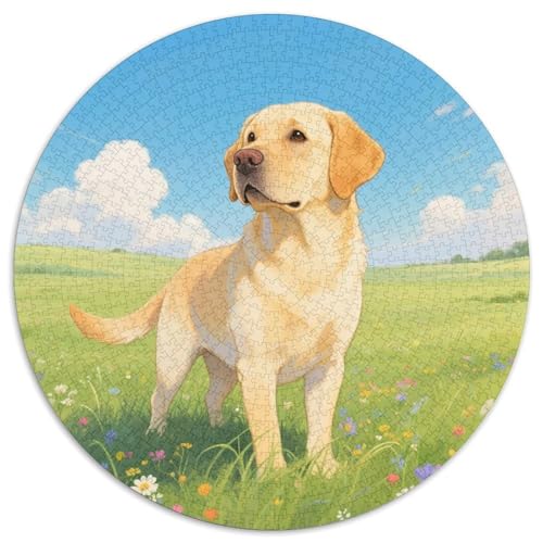 Hund 1000 Teiliges Kreispuzzle Für Erwachsene Und Kinder Animal | Hochwertiges Puzzle-Set | Kreatives Vergnügen | 1000pcs (67.5x67.5cm) von CGANBKEPR