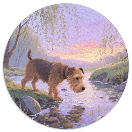 Hund 1000 Teiliges Rundpuzzle Für Erwachsene Und Kinder Animal | Hochwertiges Puzzle-Set | Kreatives Vergnügen | 1000pcs (67.5x67.5cm) von CGANBKEPR