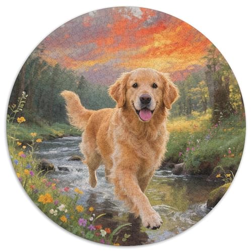Hund 1000 Teiliges Rundpuzzle Für Erwachsene Und Kinder Animal | Konzentrationsübung | Kreatives Vergnügen | 1000pcs (67.5x67.5cm) von CGANBKEPR
